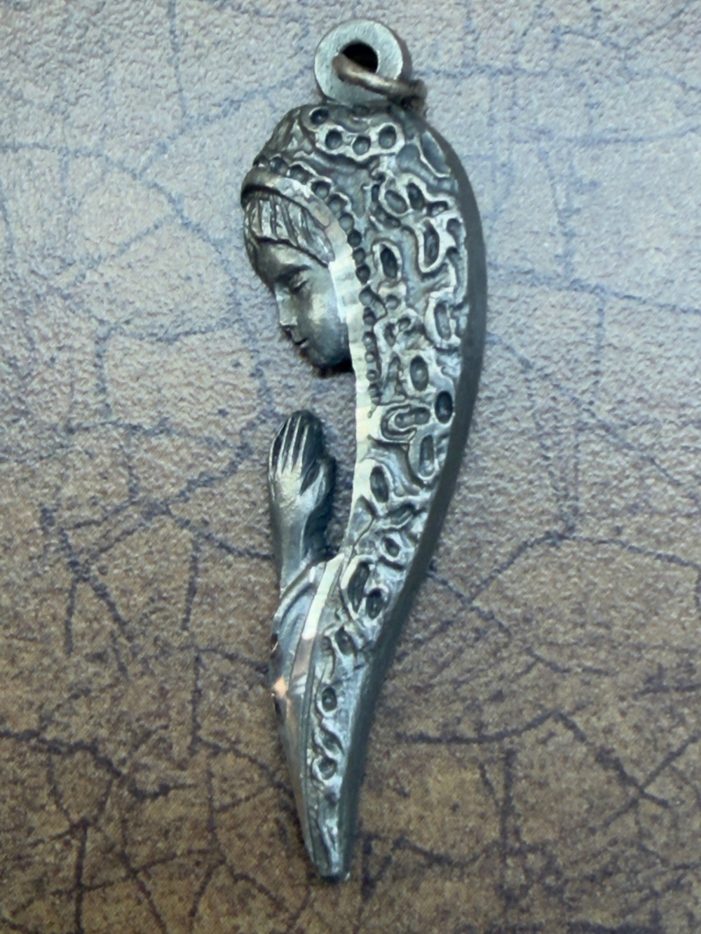 Silver-Tone Praying charm